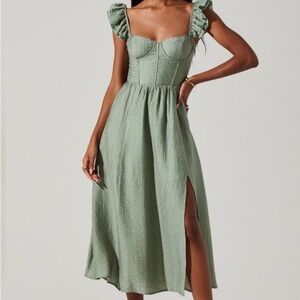 Astr the Label | Wedelia Bustier Midi Dress | Sage